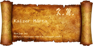 Kaizer Márta névjegykártya